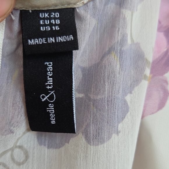 NWOT Needle & Thread Floral Mini Dress - Purple and Cream - Picture 5 of 6